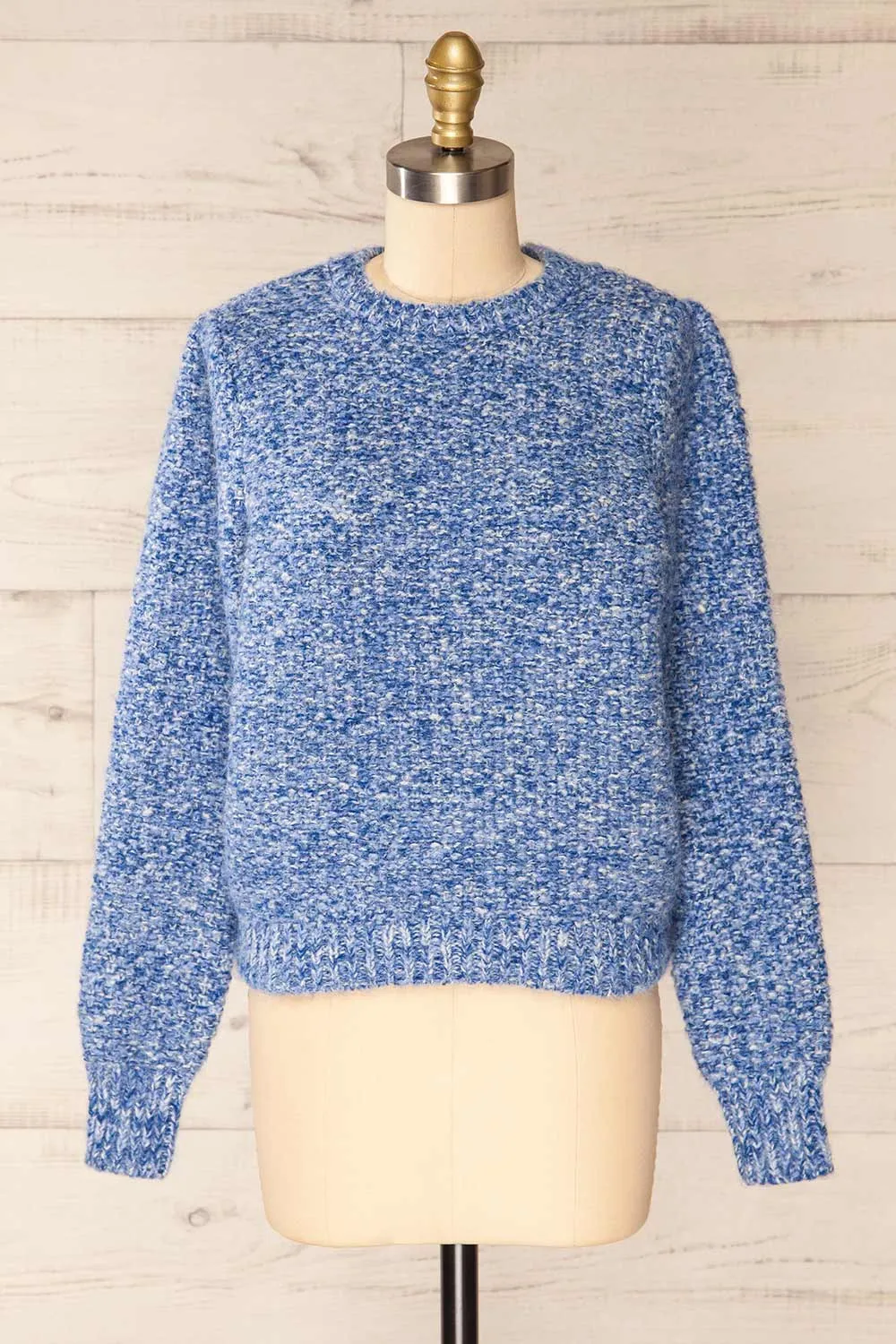 Hautmont Blue | Round Collar Knitted Sweater