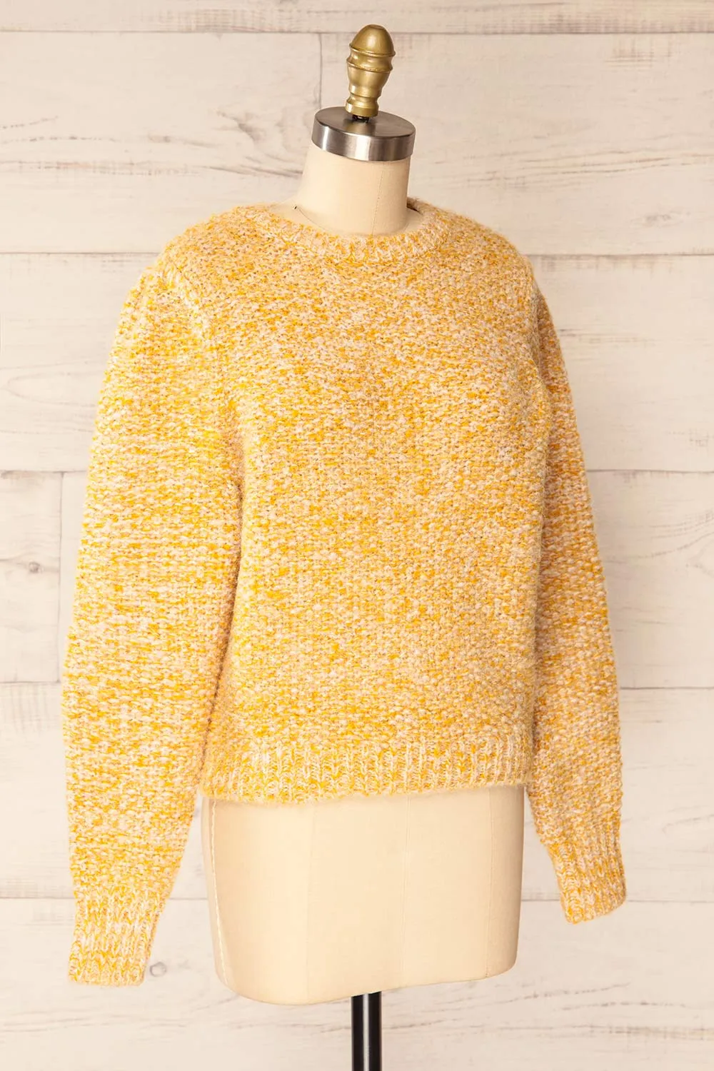 Hautmont Yellow | Round Collar Knitted Sweater