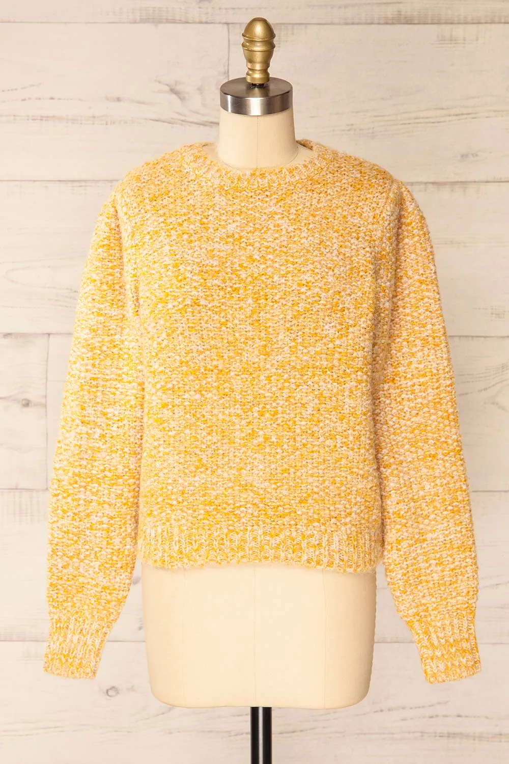 Hautmont Yellow | Round Collar Knitted Sweater