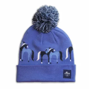 Horse Hugs Beanie Cap - Blue