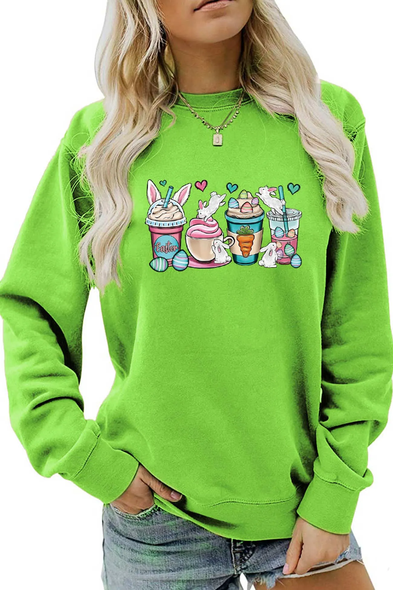 Ice Cream Bunny Print Sweatshirt