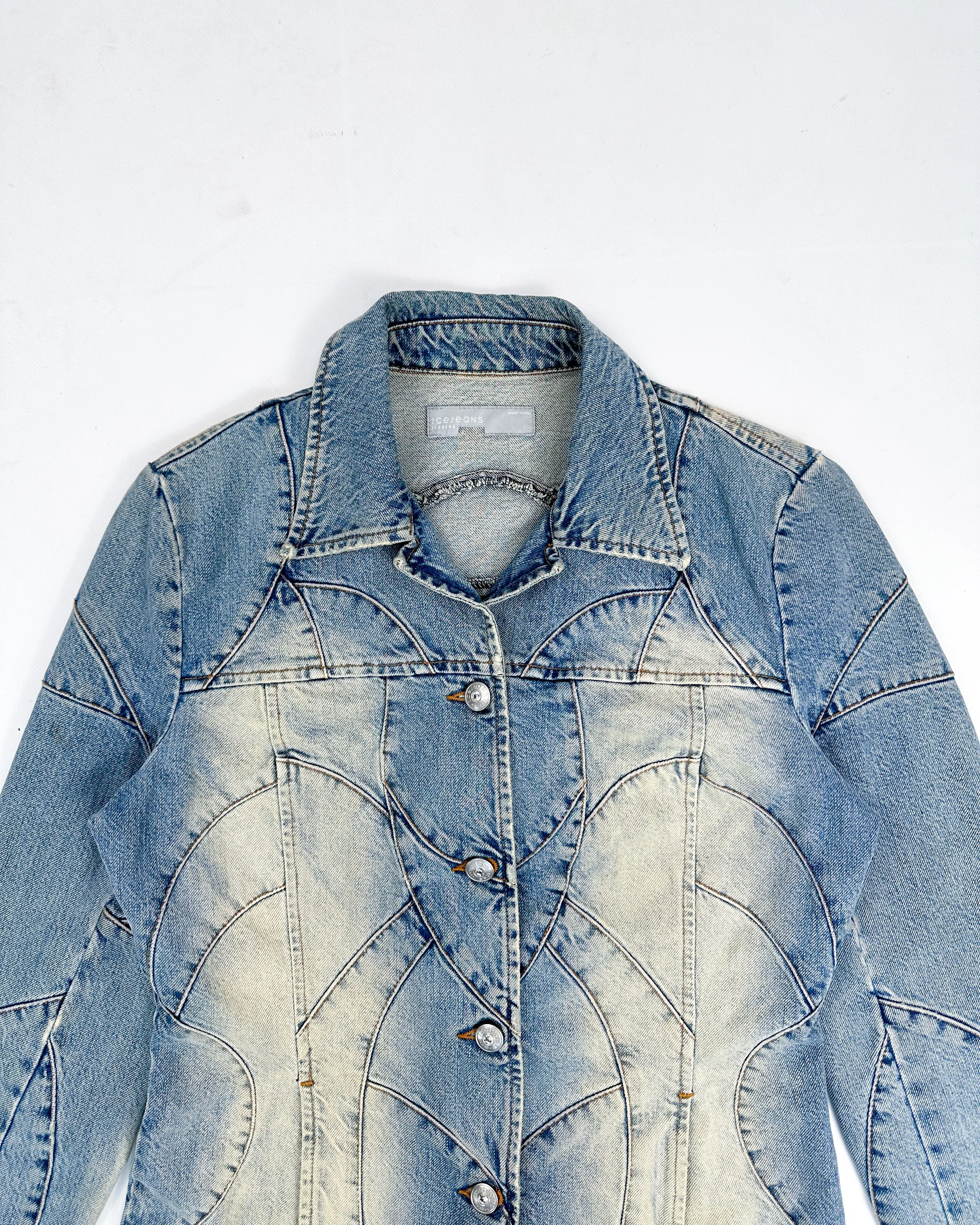 Iceberg Layered Faded Denim Jacket 1990's