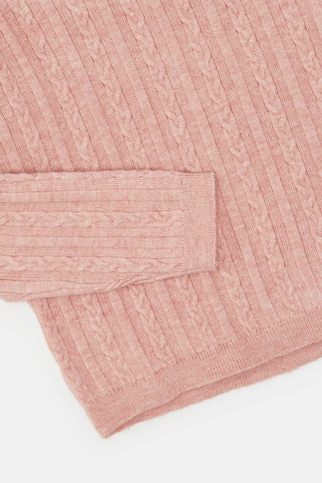 Infant Girls Pink Knitted High Neck Pullover