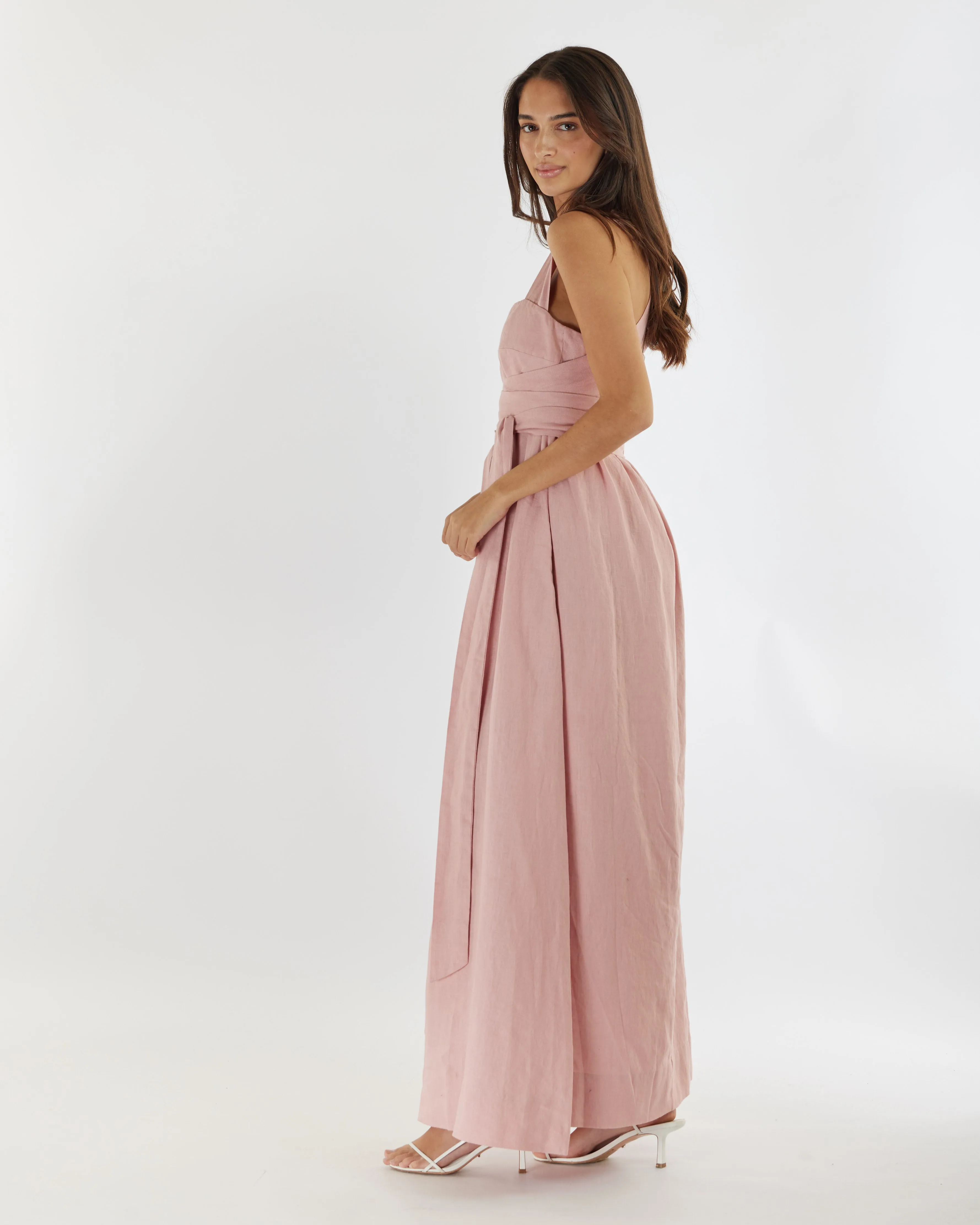 Juliette Linen Maxi Dress - Peony