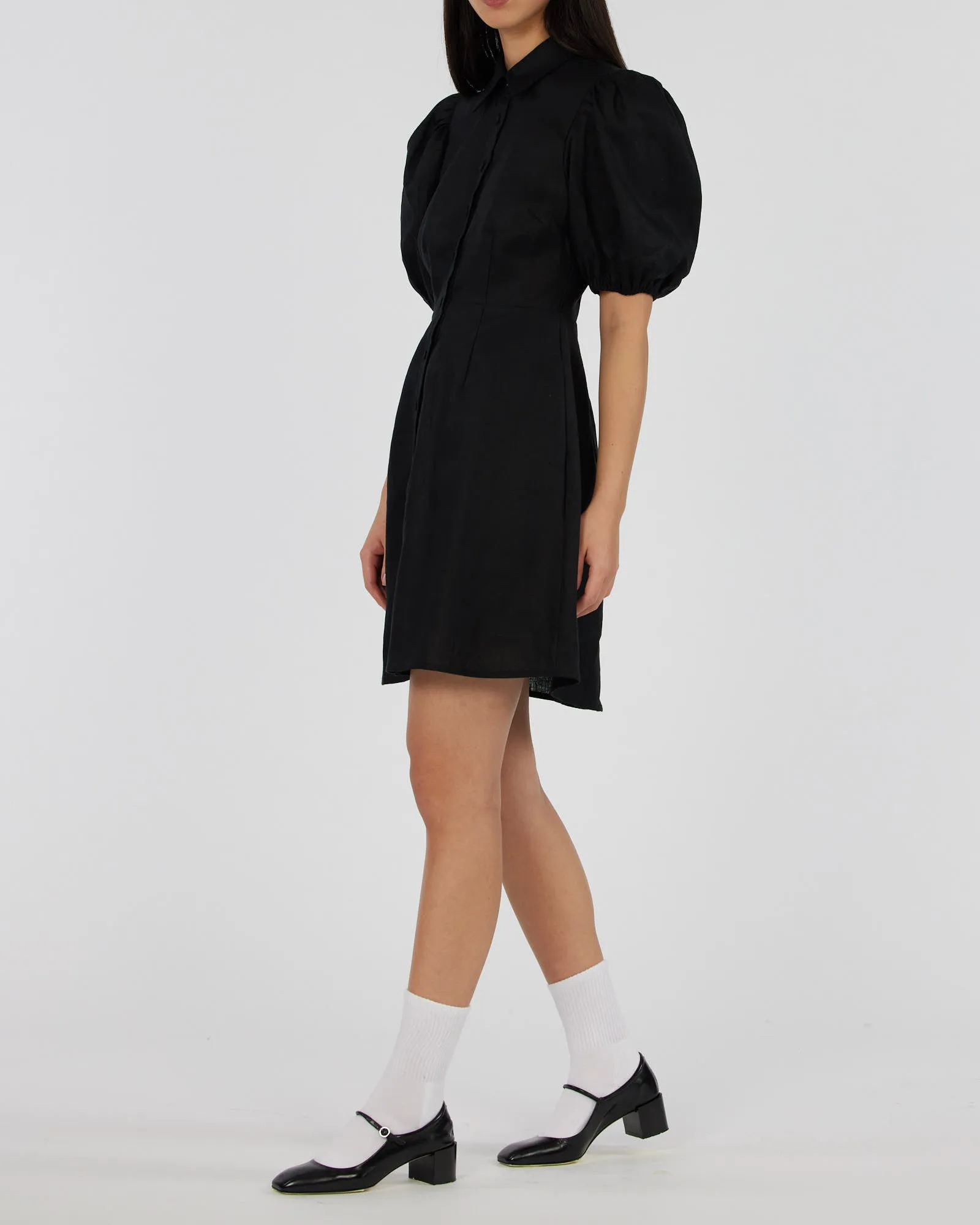 Julius Linen Mini Dress - Black