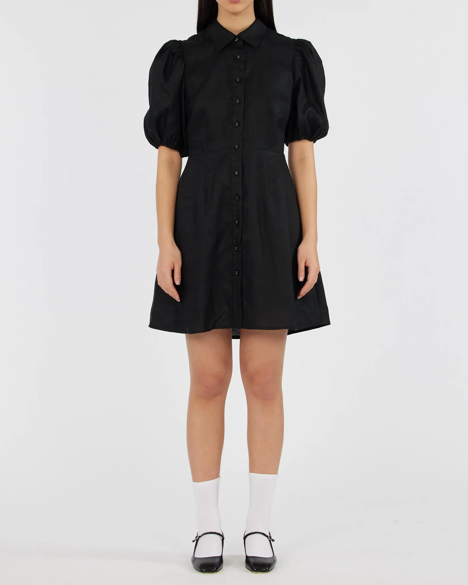 Julius Linen Mini Dress - Black