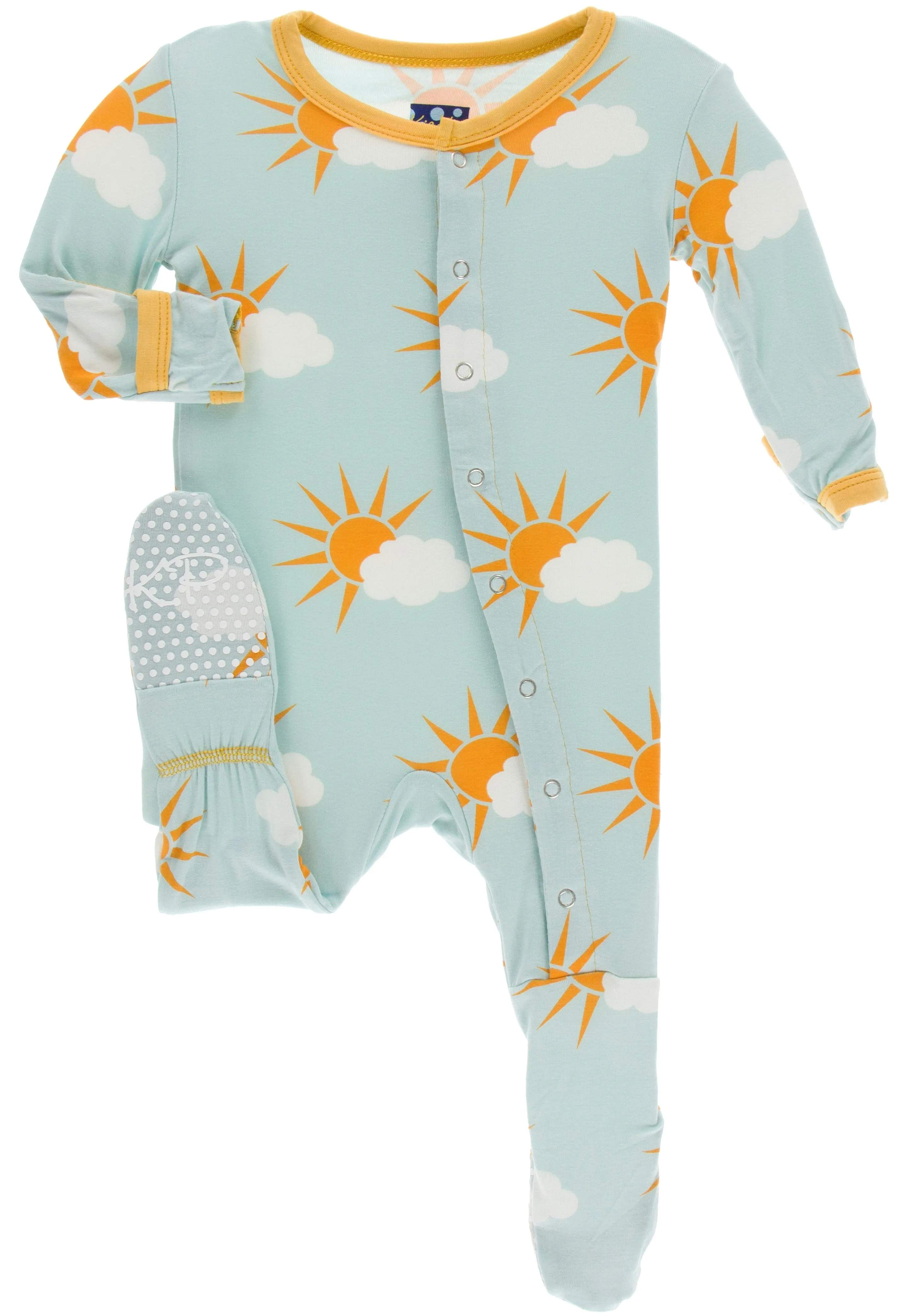 KicKee Pants Spring Sky Partial Sun Footie with Zipper