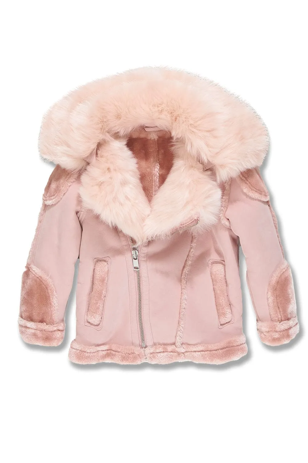 Kids El Jefe Shearling Moto Jacket (Pink)