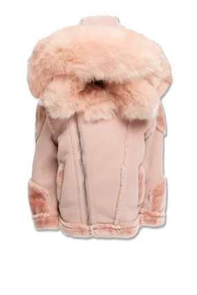 Kids El Jefe Shearling Moto Jacket (Pink)