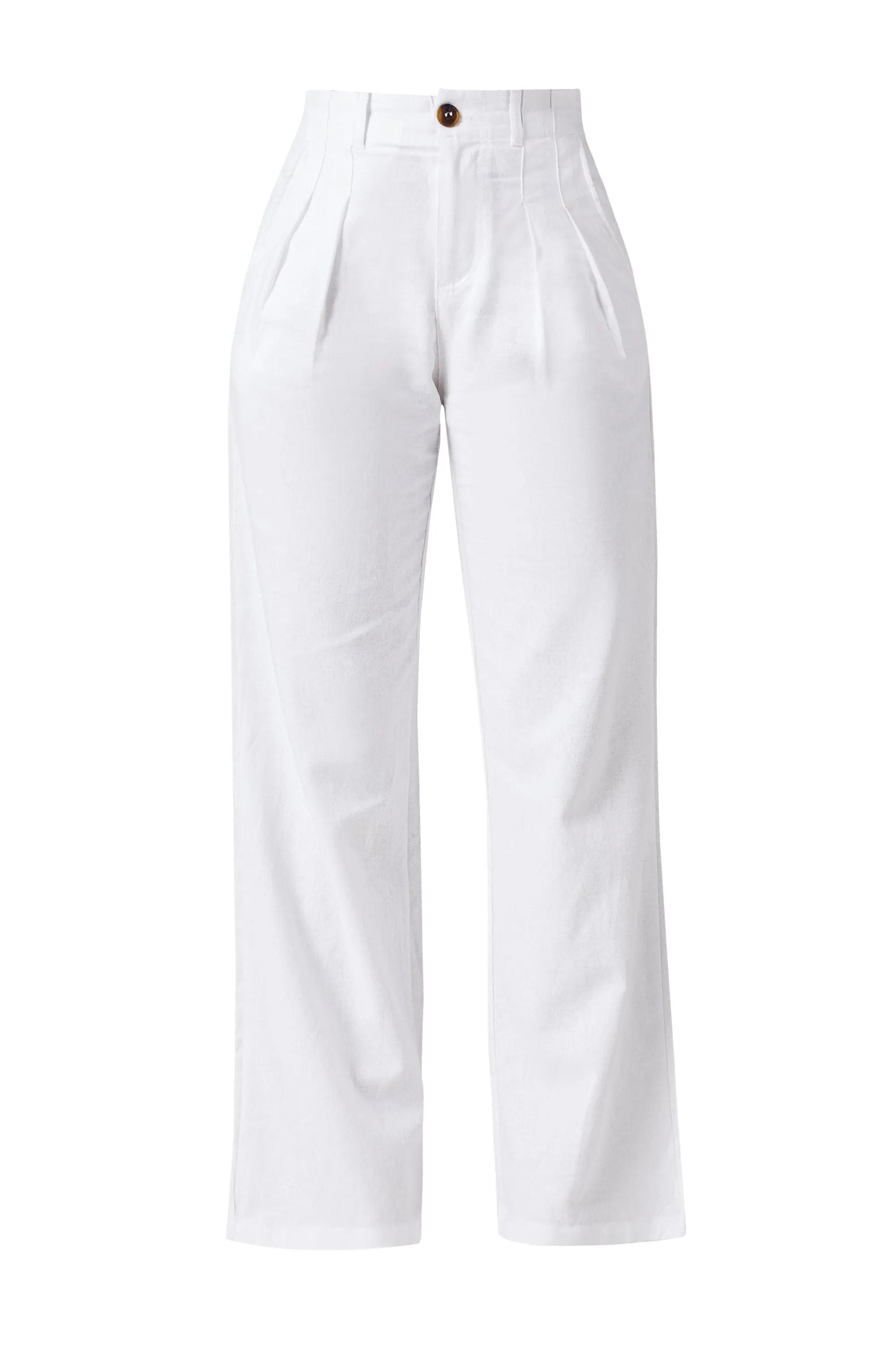 Kiva White Linen Pants