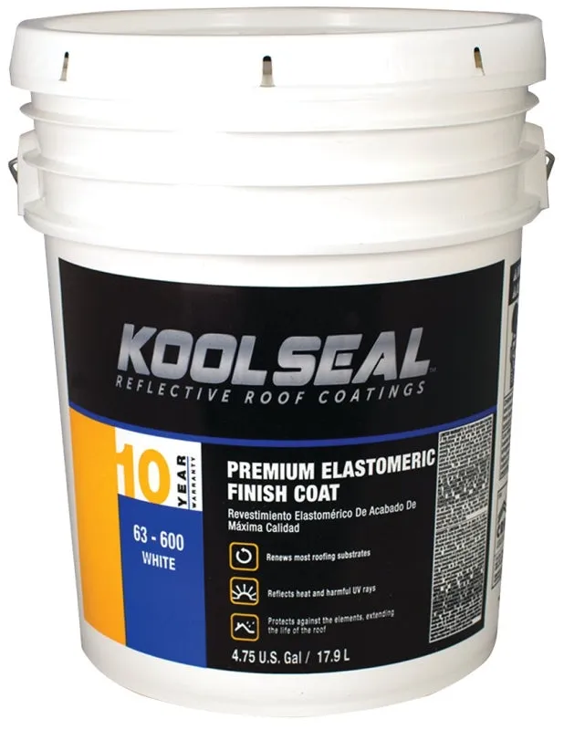 Kool Seal KS0063600-20 Elastomeric Roof Coating, White, 5 gal, Pail, Liquid :PAIL: QUANTITY: 1