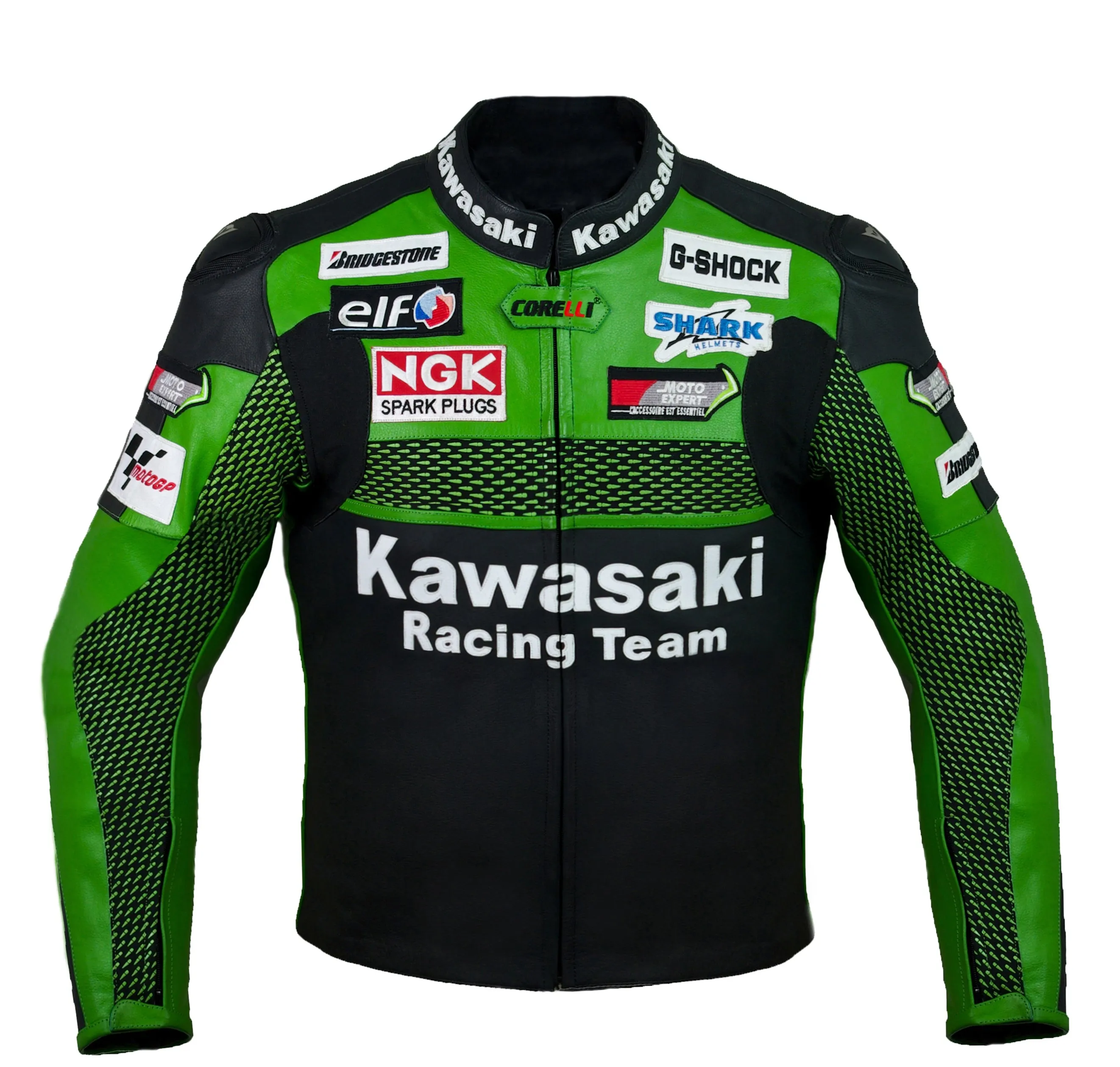 Last units! Green Motorcycle Racing Leather Jacket (with a hump)