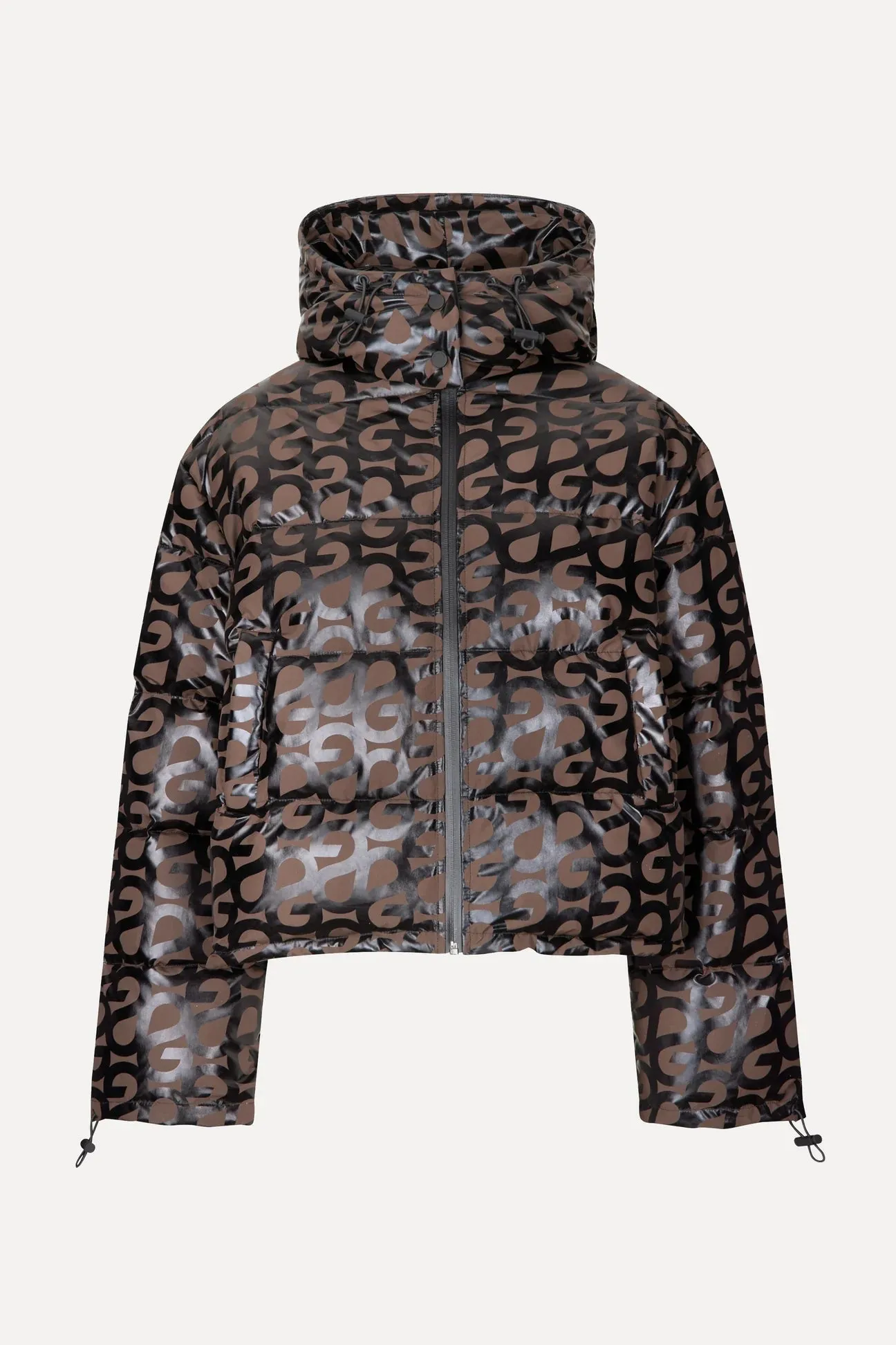 Logo Puffer Jacket Brown