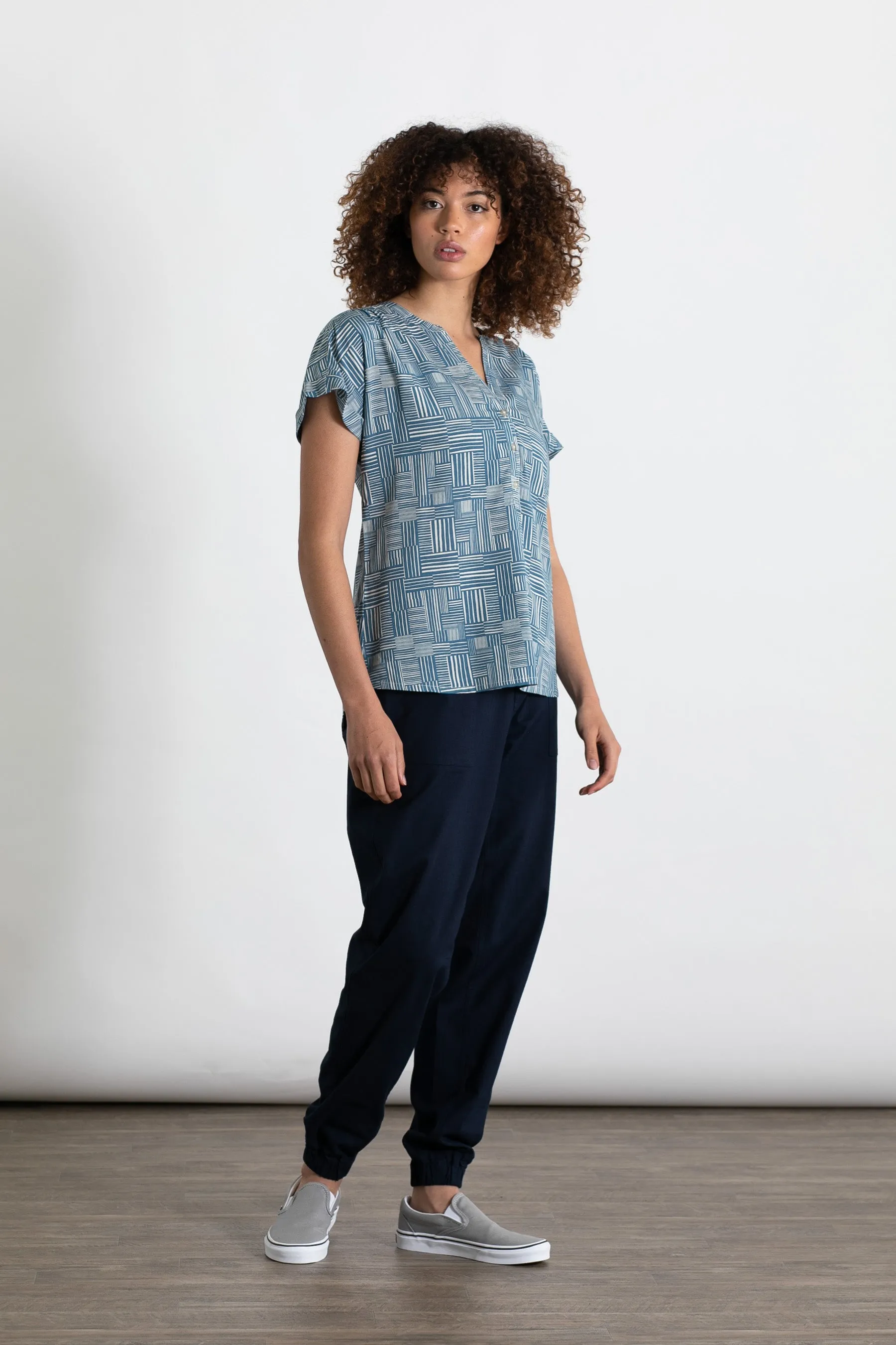 Lorre Blouse / Patchwork Print