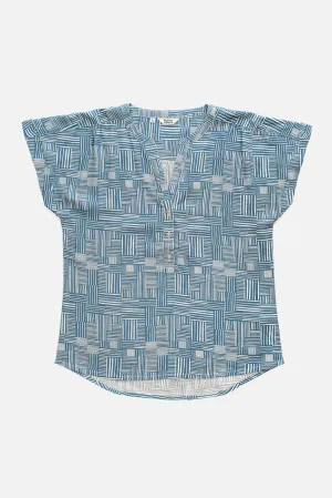 Lorre Blouse / Patchwork Print