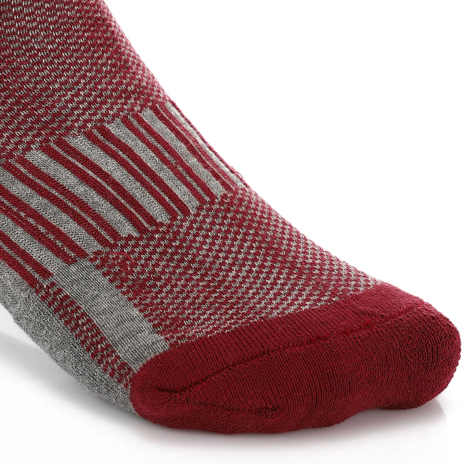 Men Plain Mid Calf Socket Socks -Dark Red