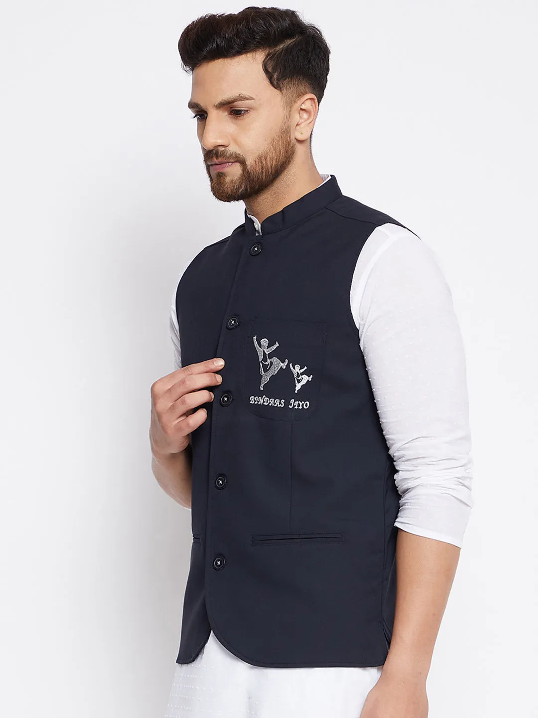 Men's Bindaas Jiyo Woven Design Nehru Jacket - Even Apparels