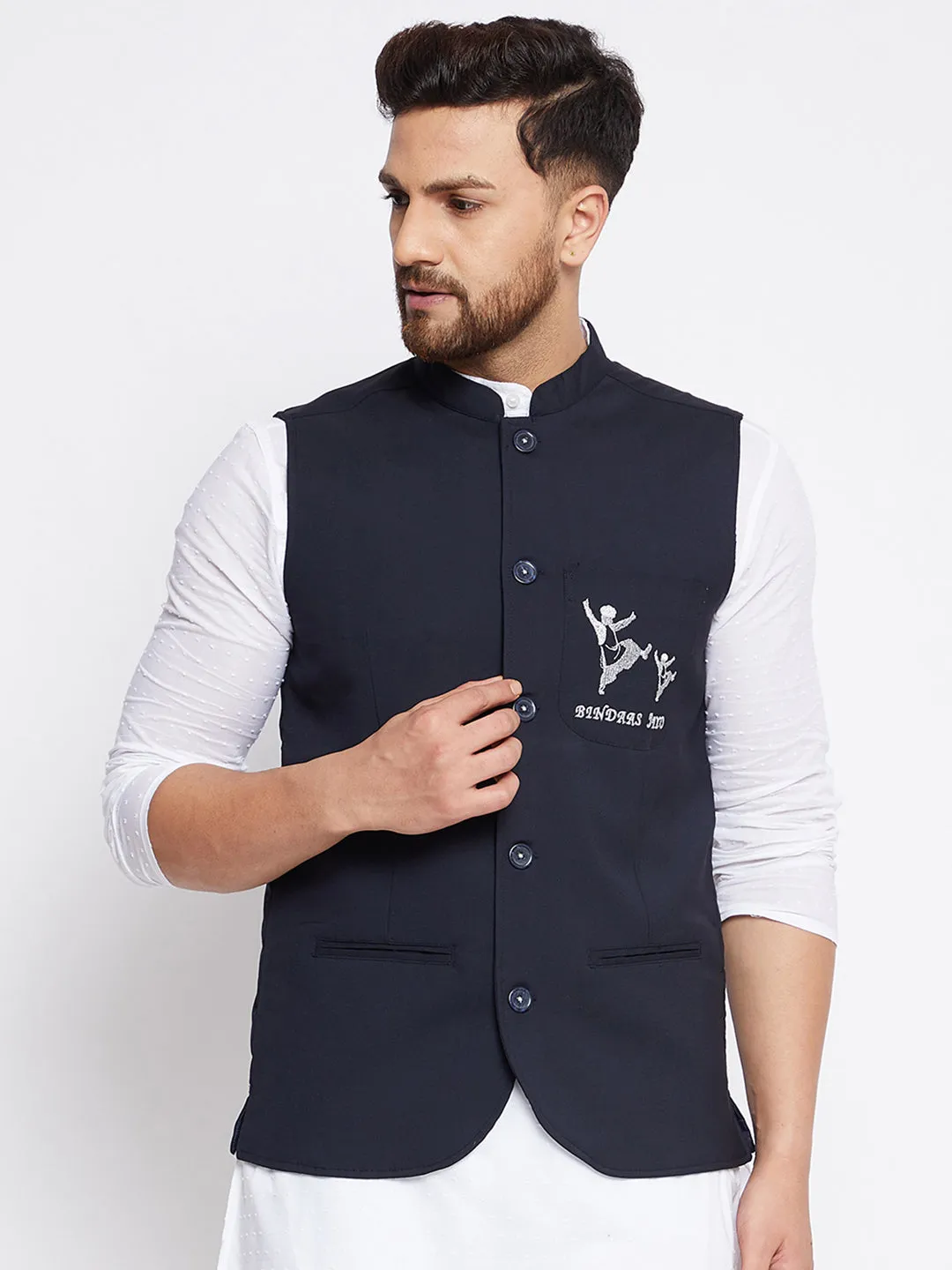 Men's Bindaas Jiyo Woven Design Nehru Jacket - Even Apparels