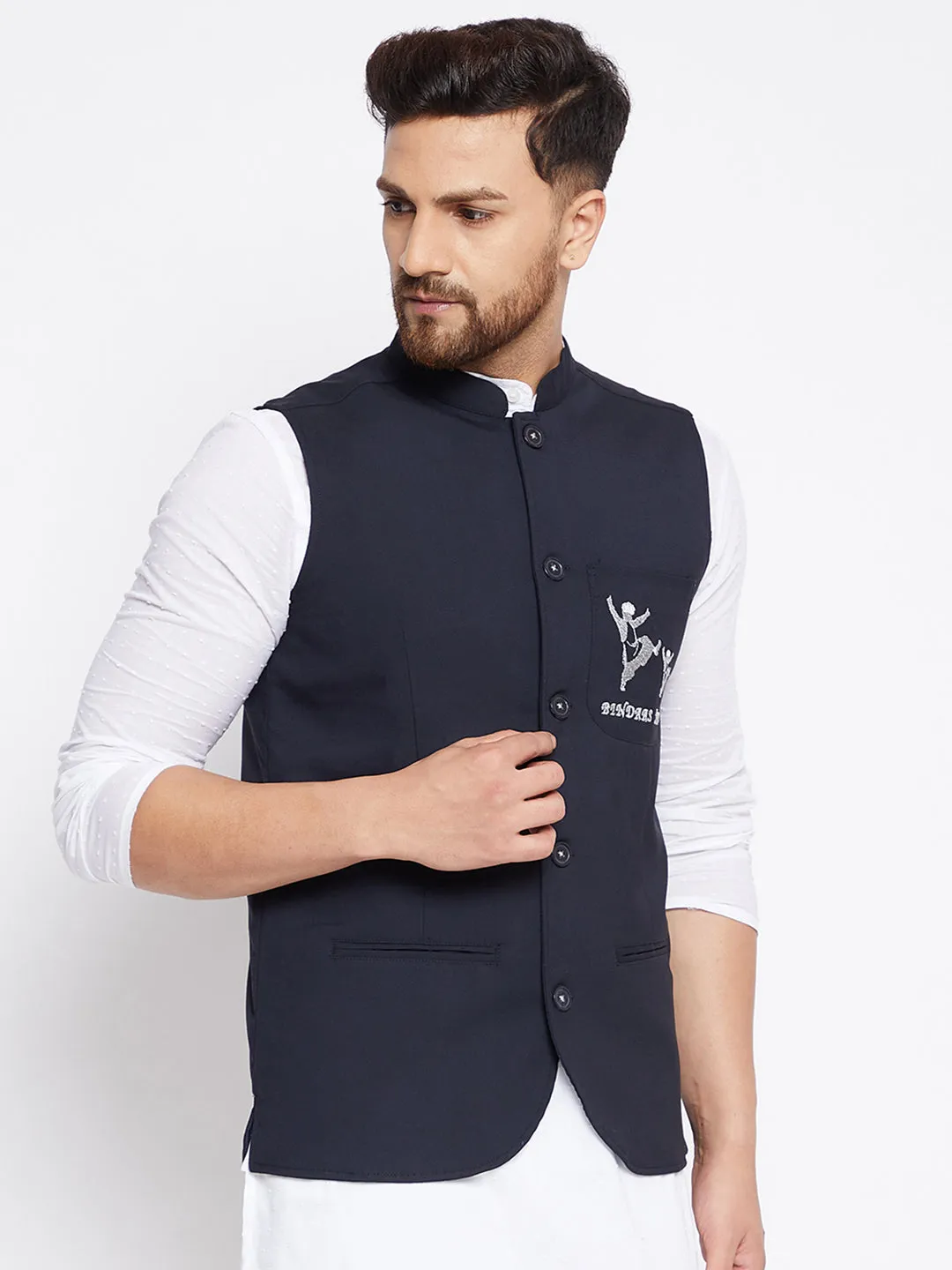 Men's Bindaas Jiyo Woven Design Nehru Jacket - Even Apparels