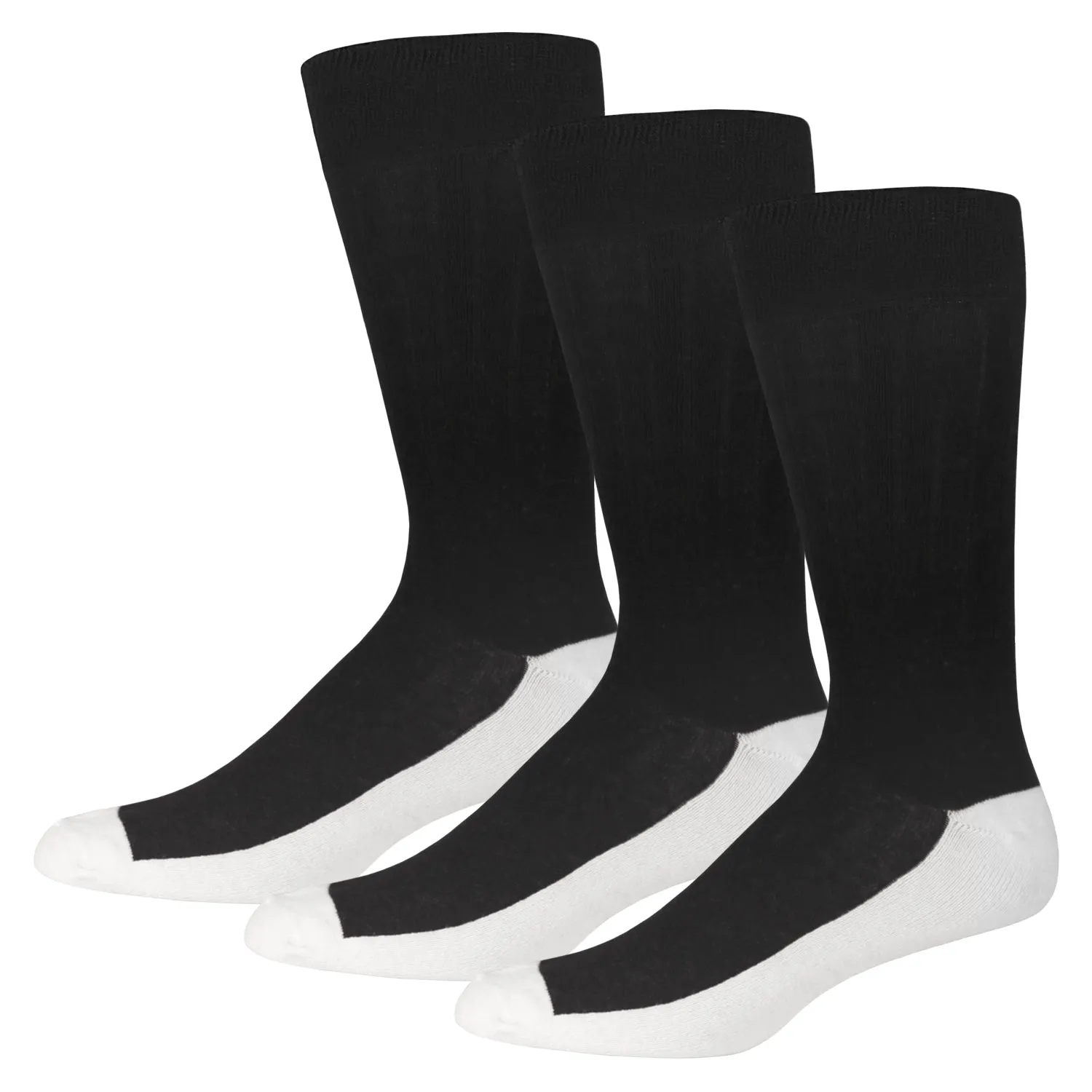 Men's Diabetic Dress Socks Crew Length with Loose Top