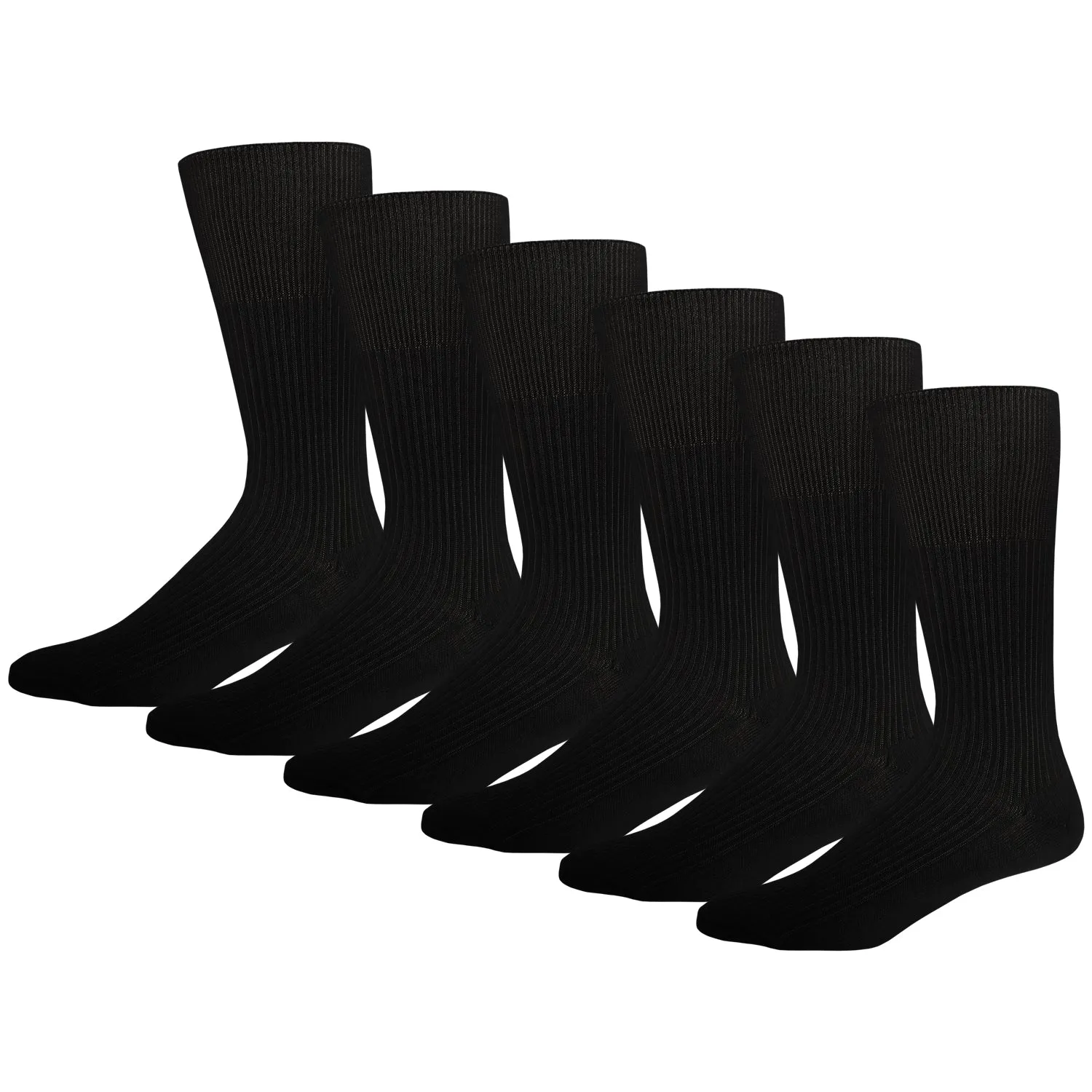 Men's Diabetic Dress Socks Crew Length with Loose Top