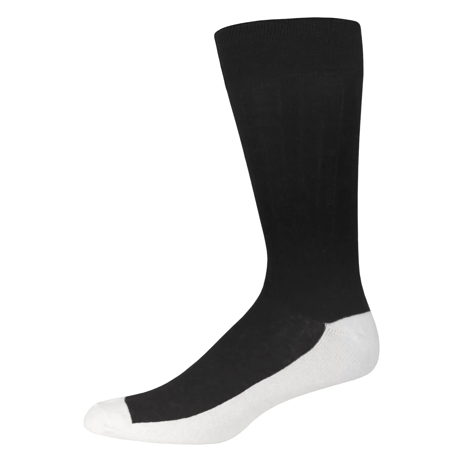 Men's Diabetic Dress Socks Crew Length with Loose Top