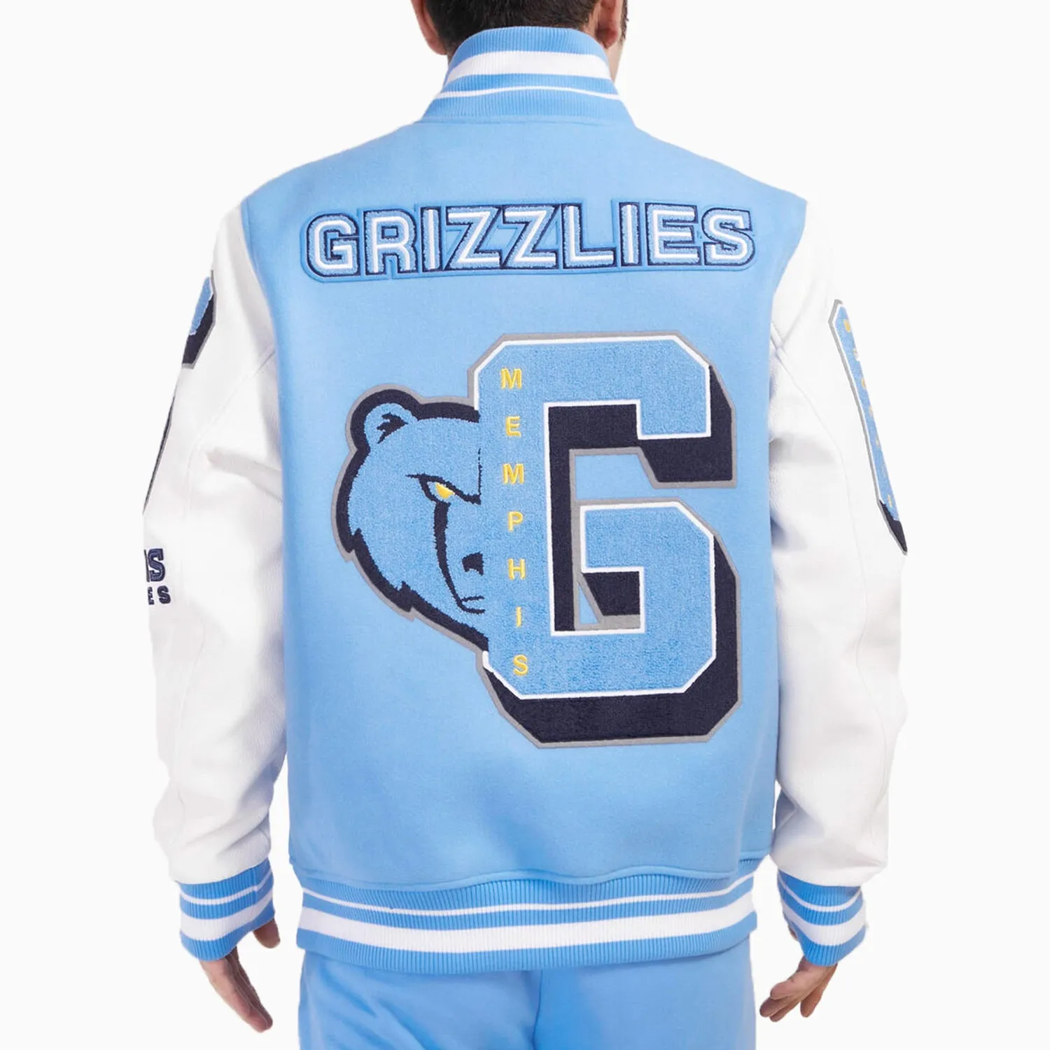 Men's Memphis Grizzlies NBA Mash Up Rib Wool Varsity Jacket