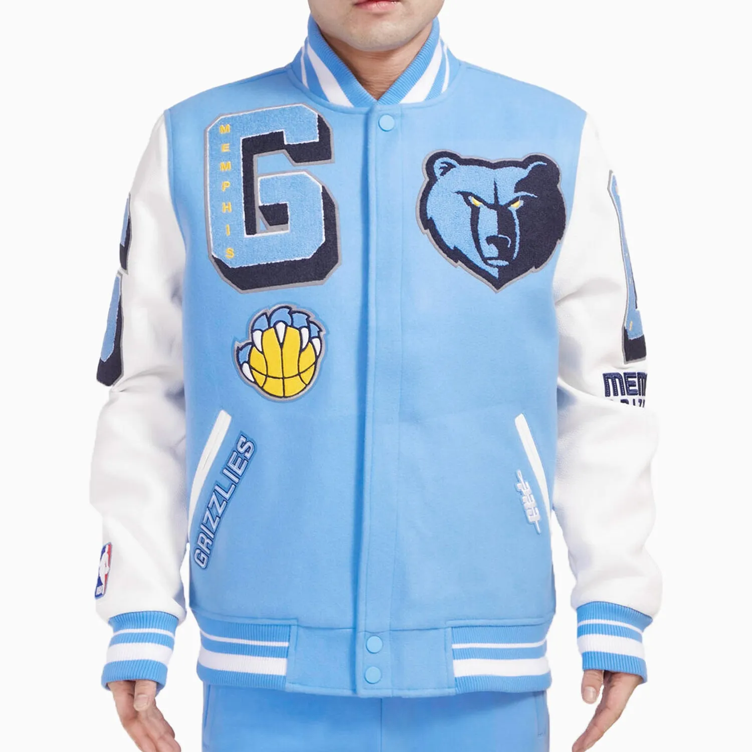 Men's Memphis Grizzlies NBA Mash Up Rib Wool Varsity Jacket