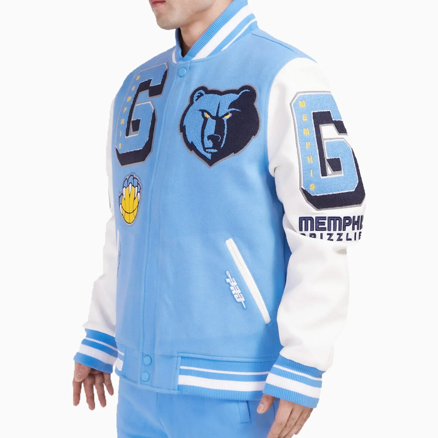 Men's Memphis Grizzlies NBA Mash Up Rib Wool Varsity Jacket