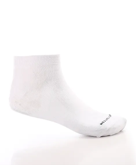 Men's White Cotton Ankle Socks