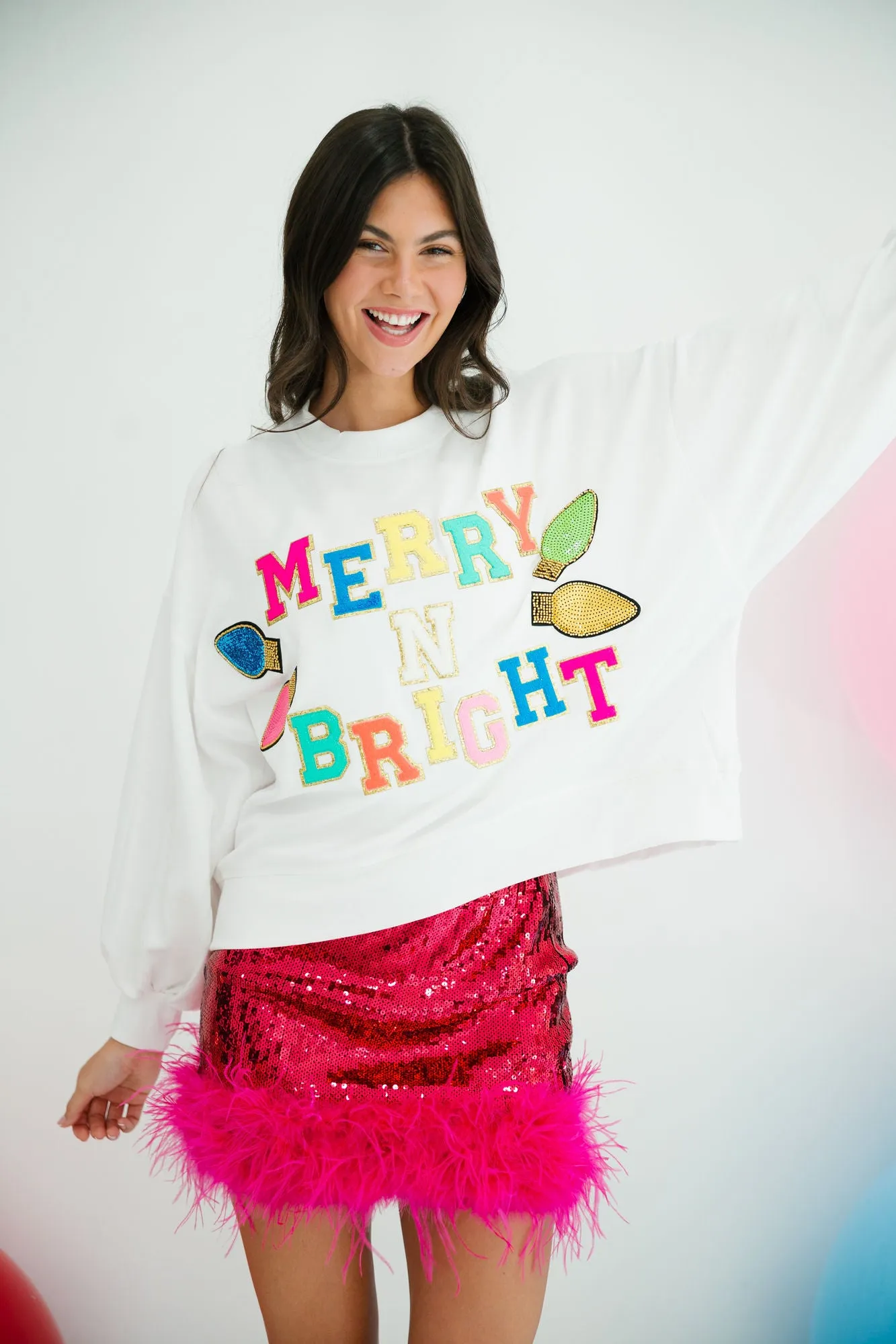 MERRY N BRIGHT WHITE PULLOVER