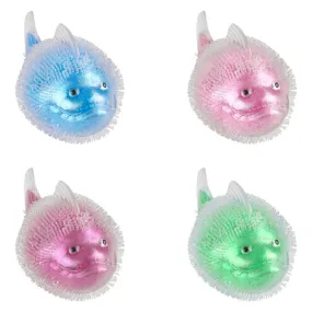 Metallic 6 inches Squeeze Puffer Fish with Glitter Kids Toy - Random Color Pick (1Pcs)