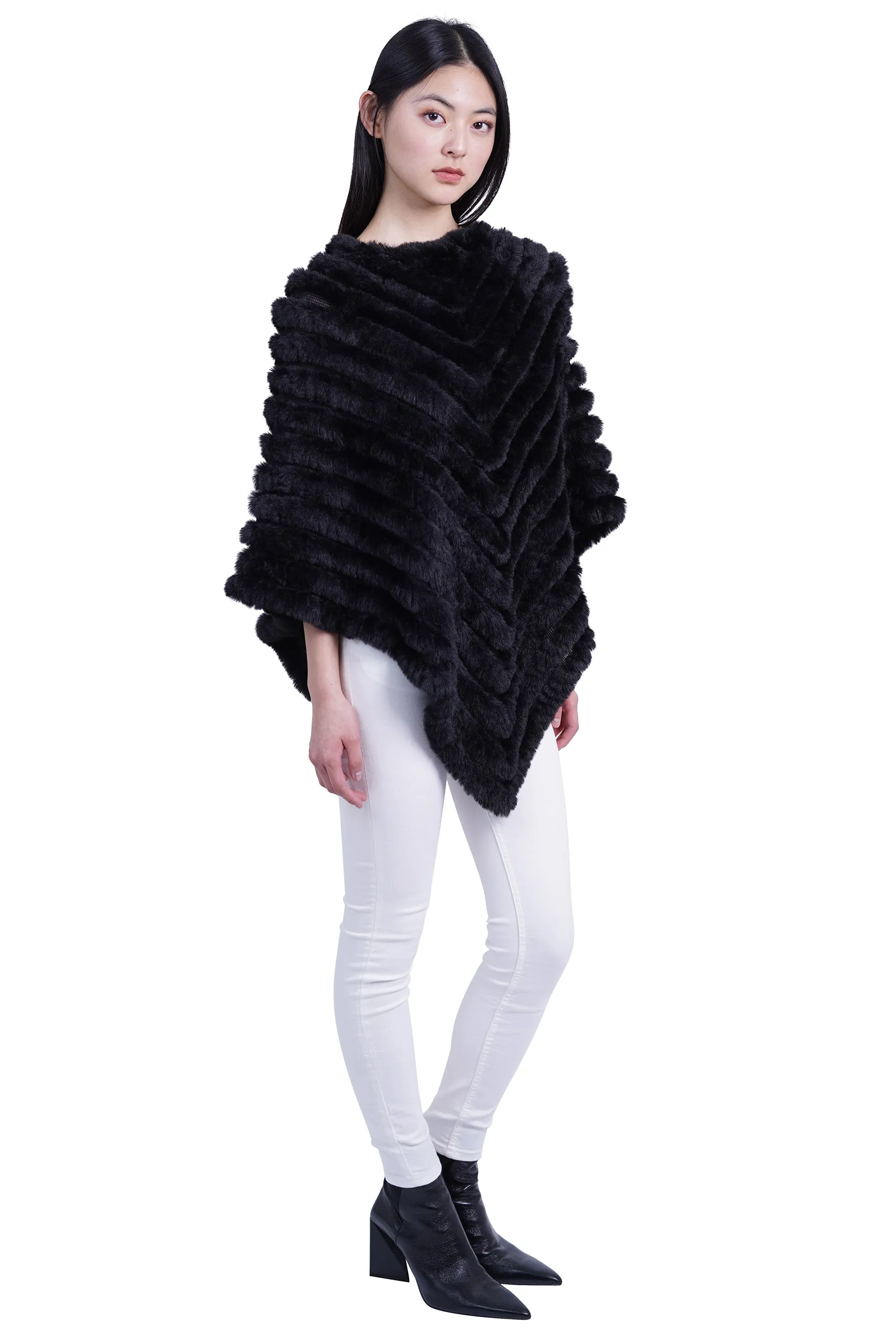 Mila Faux Fur Poncho