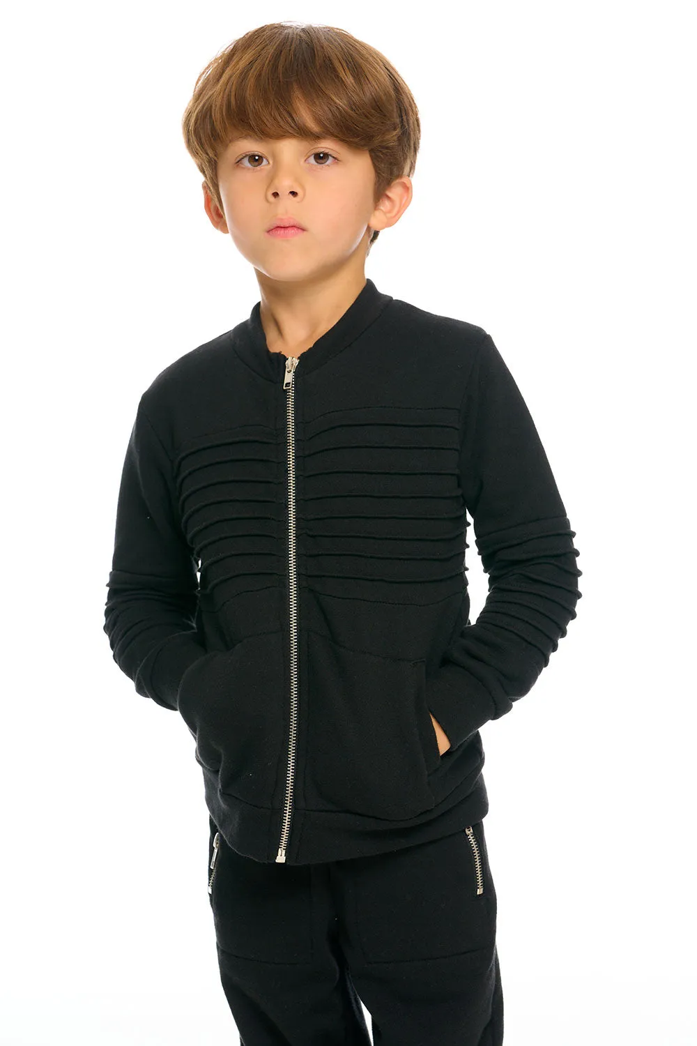 Mock Neck Moto Zip Jacket