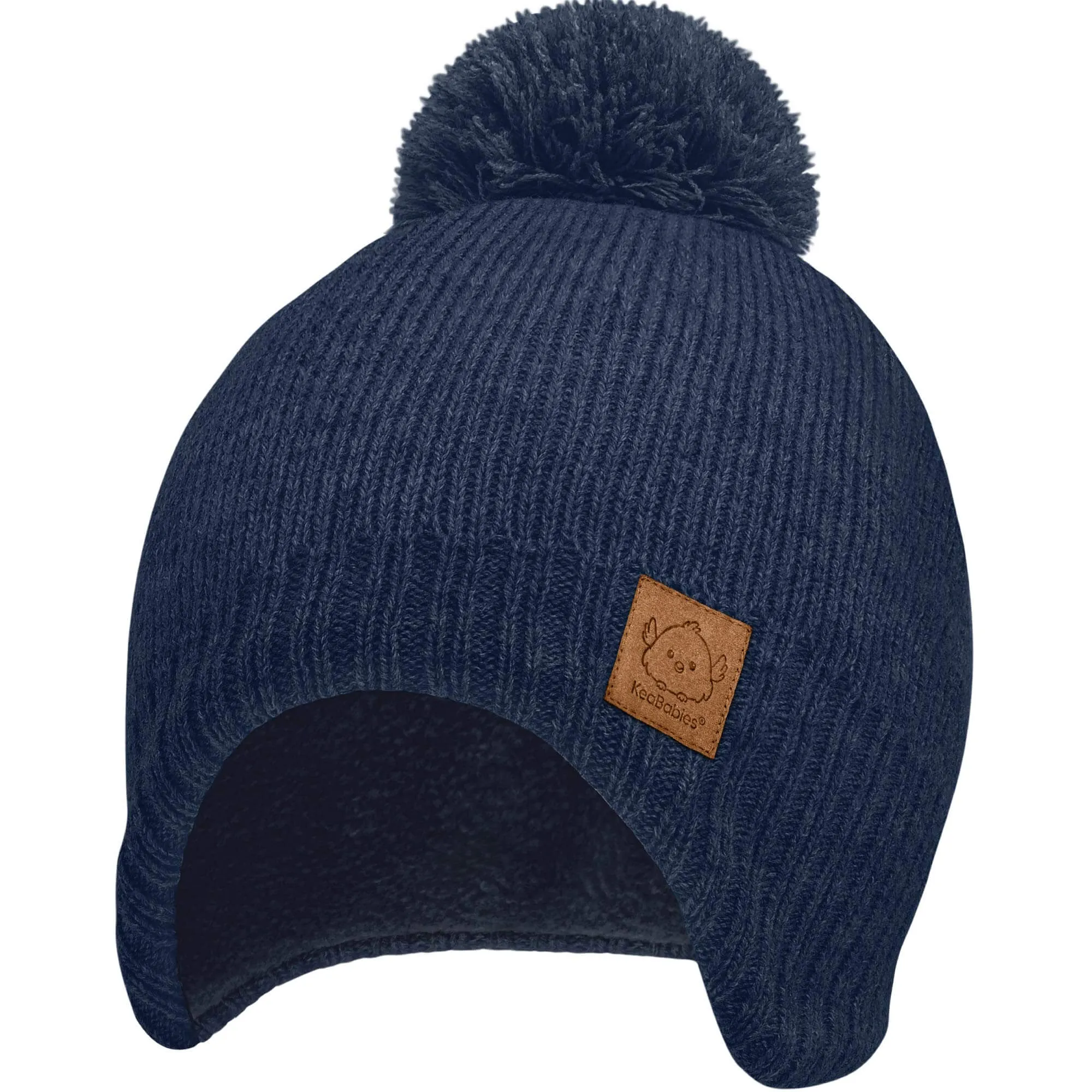 Muff Knitted Beanie (Navy)