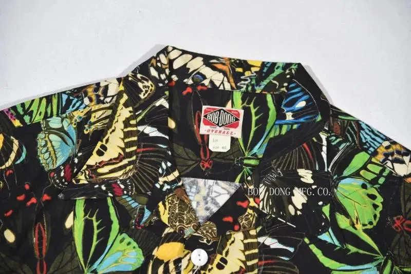 Multicolor Butterfly Print Camp Shirt for Beach Holiday - Men's Aloha Shirts