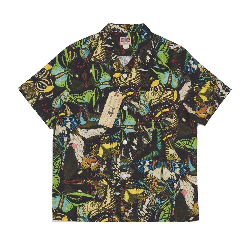 Multicolor Butterfly Print Camp Shirt for Beach Holiday - Men's Aloha Shirts