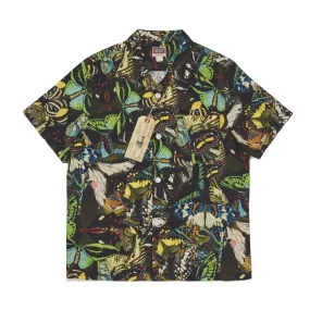 Multicolor Butterfly Print Camp Shirt for Beach Holiday - Men's Aloha Shirts