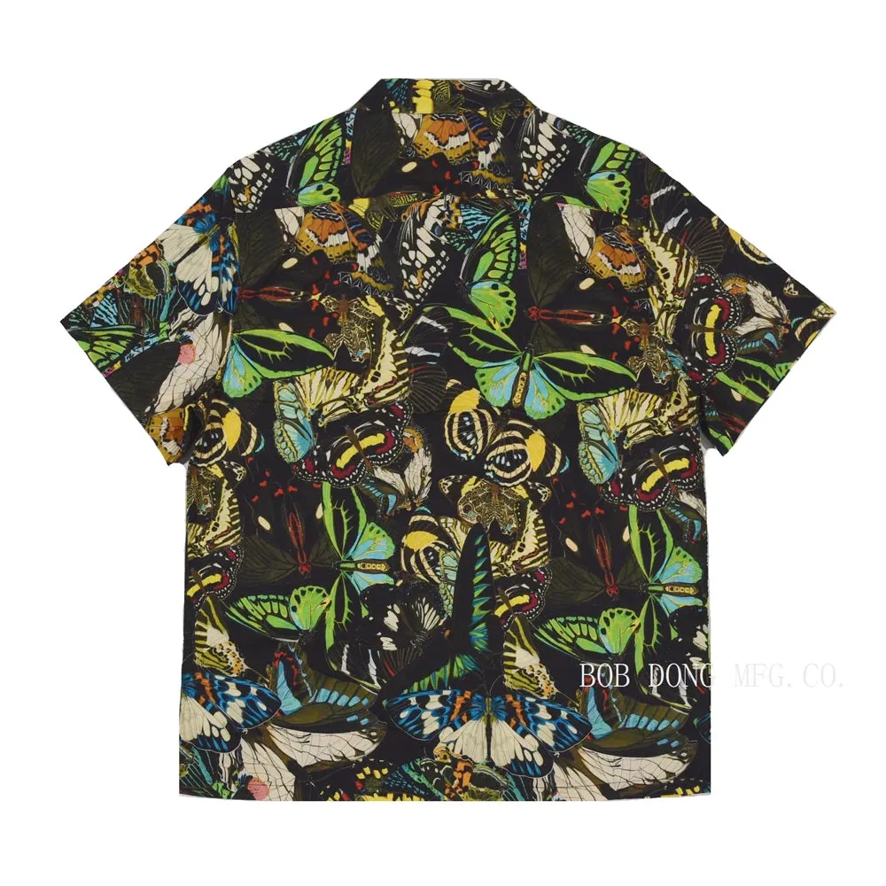 Multicolor Butterfly Print Camp Shirt for Beach Holiday - Men's Aloha Shirts