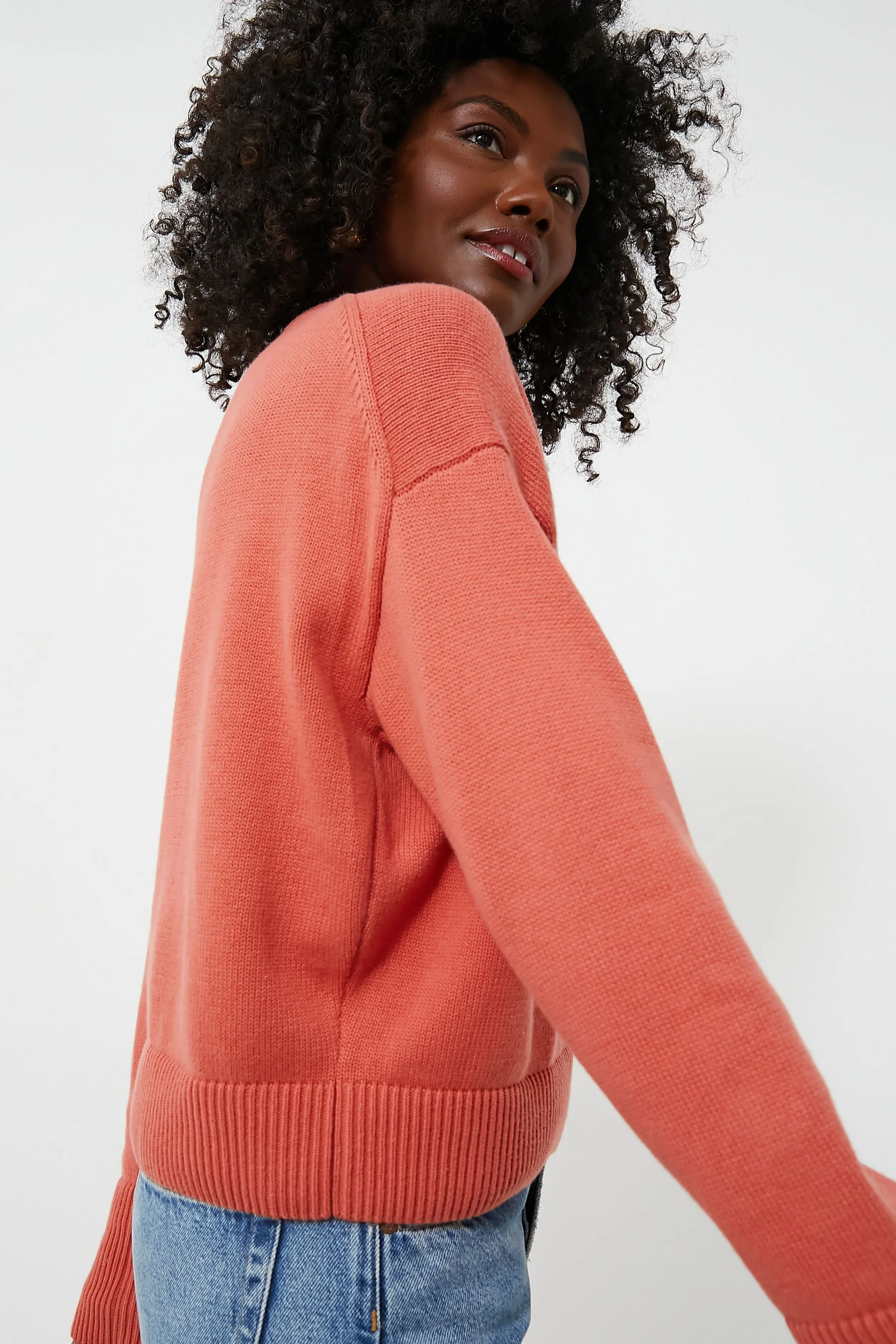 Nantucket Red Cropped Americana Sweater