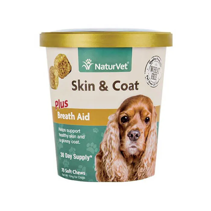 NaturVet Skin & Coat Plus Breath Aid 70cts