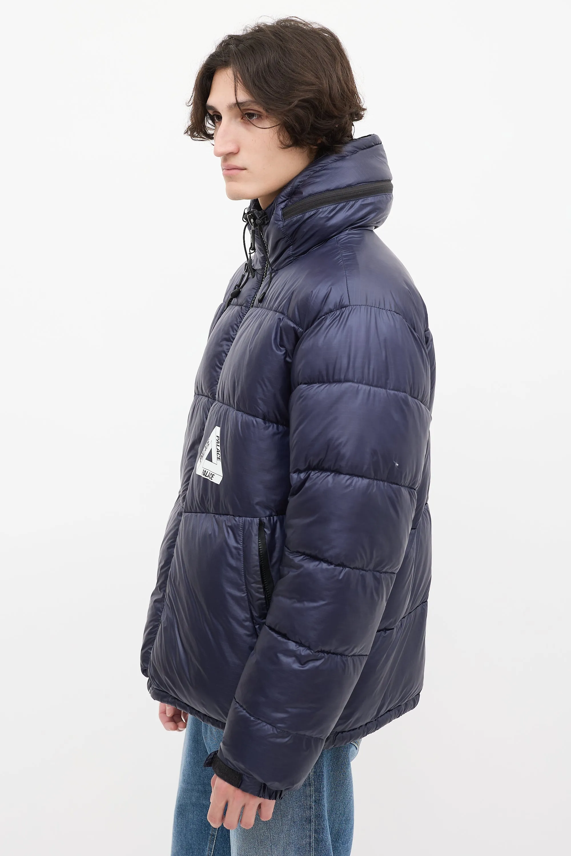 Navy Nylon Pertex Fuse Puffa Puffer Jacket