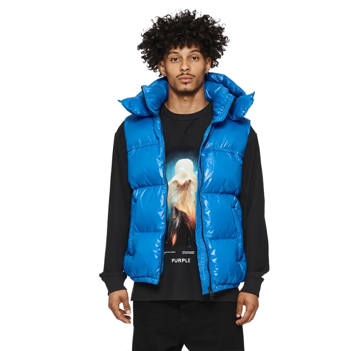 Nylon Down Puffer Vest (Blue) - PP623PBLV423