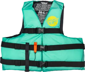 NYLON FLOTATION VEST SEAFOAM GREEN/YELLOW 3X