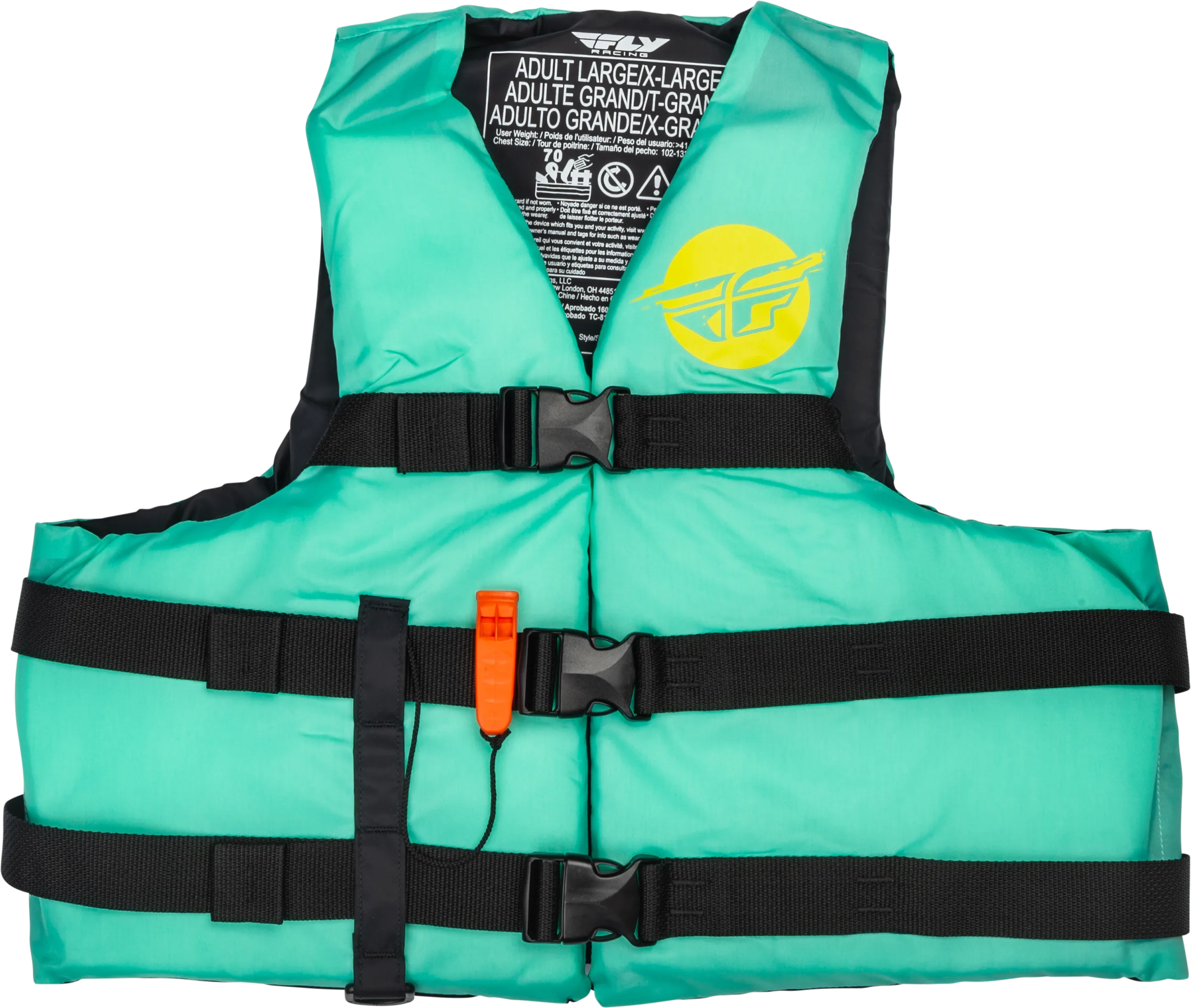 NYLON FLOTATION VEST SEAFOAM GREEN/YELLOW 3X