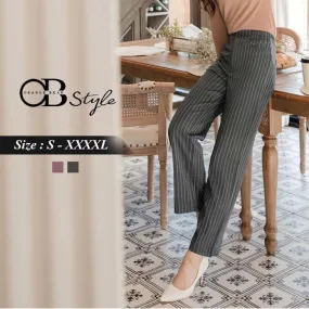 ORANGEBEAR STRIPED STRAIGHT PANTS