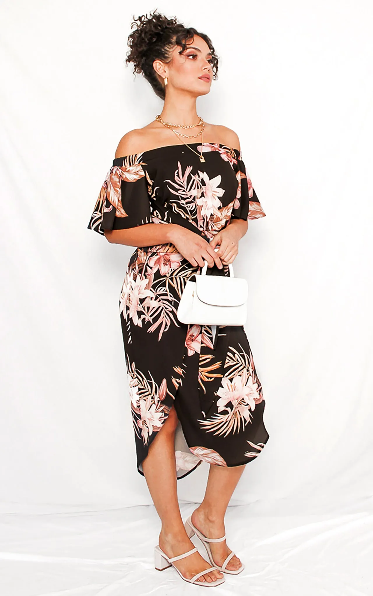 Penelope Wrap Dress - Black Floral