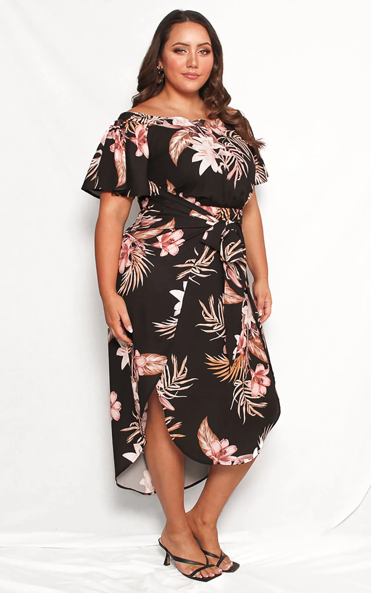 Penelope Wrap Dress - Black Floral