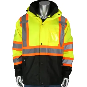 PIP 333-1772-LY/L 3-in-1 Class 3 Ripstop Two-Tone Jacket with Removable Grid Fleece Inner Jacket