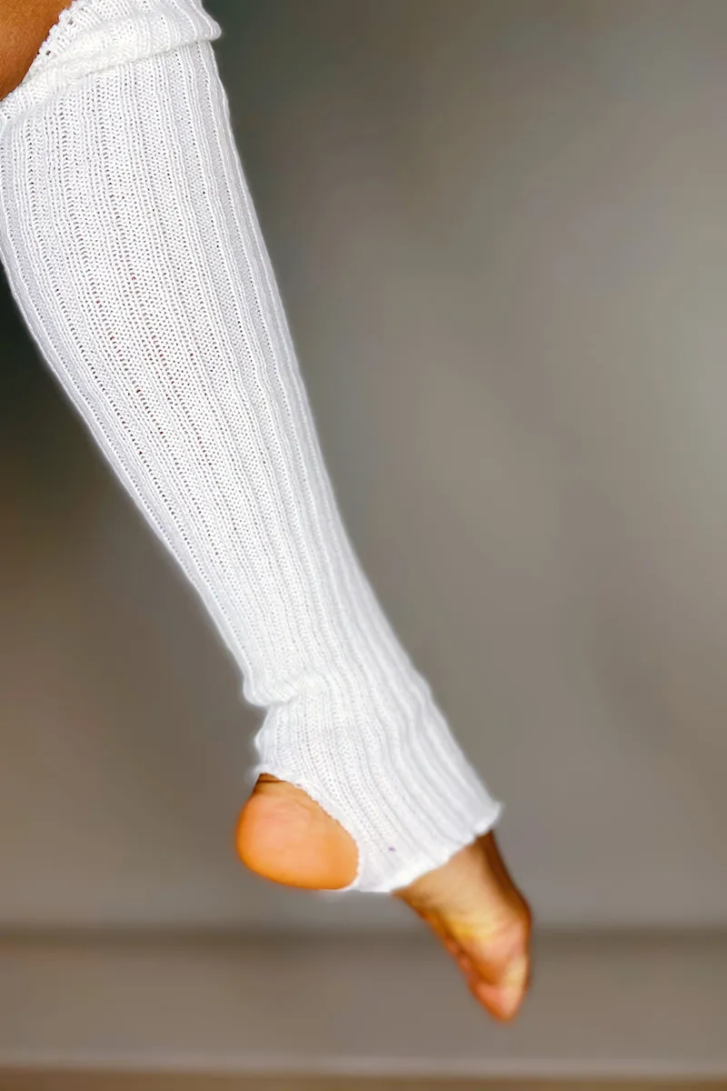 Pole Junkie Knee High Stirrup Legwarmers - White